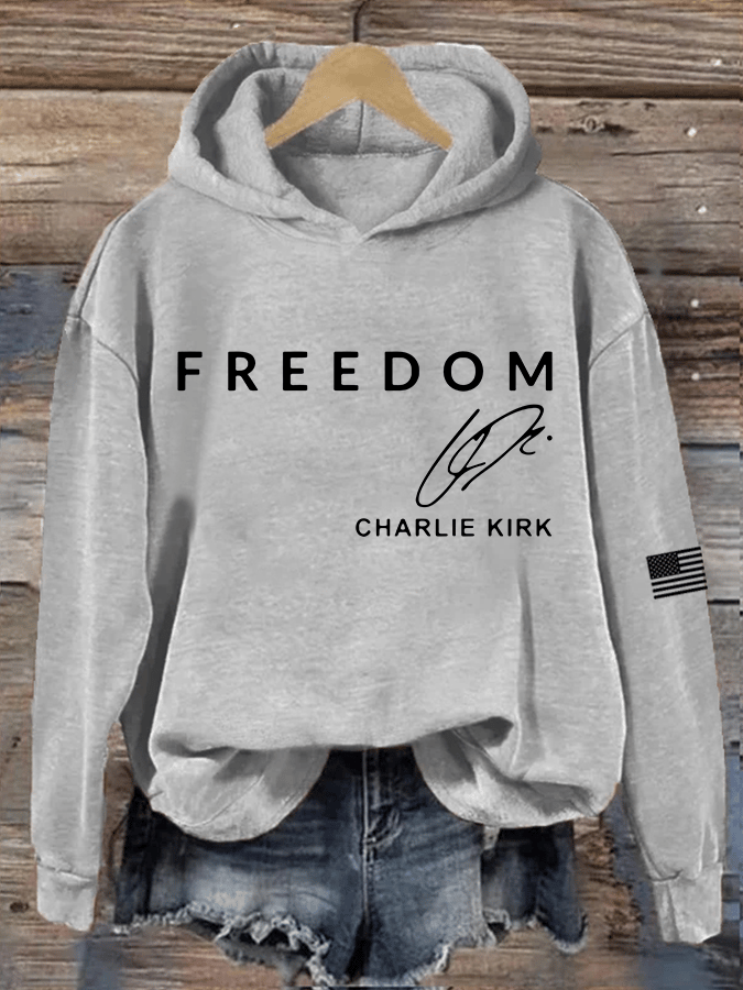 Women's Freedom Print Hooded Sweatshirt