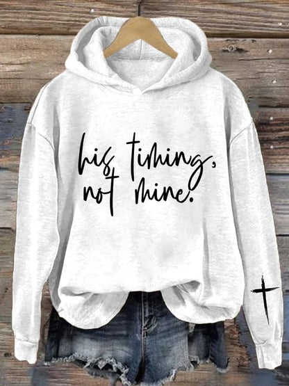 Women's His Timing, Not Mine  Print Sweatshirt