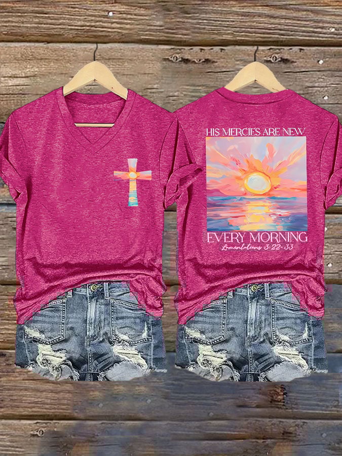 Women's His Mercies Are New Every Morning Feeling Printed T-Shirt
