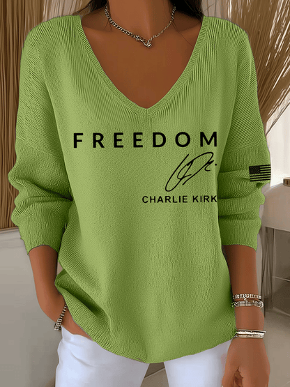 Women's Freedom Printed Knit Long Sleeve Top