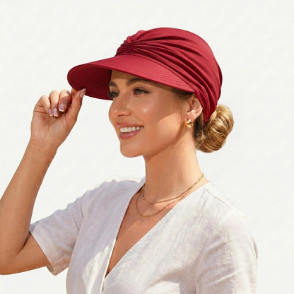 UPF-50 Sun Visor Ponytail Hat Wide Brim Breathable Foldable