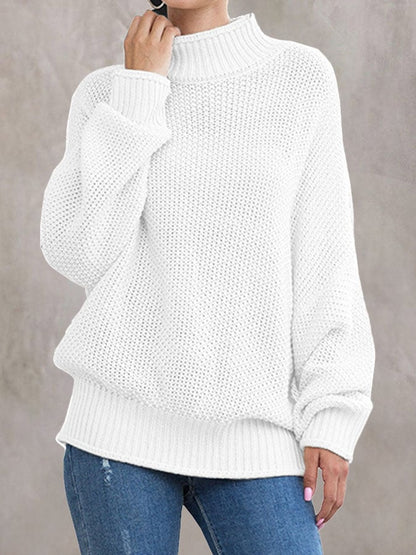 Women'S Loose Solid Color Casual Pullover Sweater