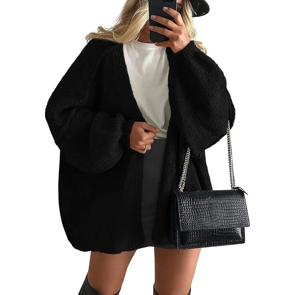 Women's Oversized Cardigan Sweater - Lightweight Knit