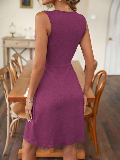 Women's V-Neck Ruched Mini Dress