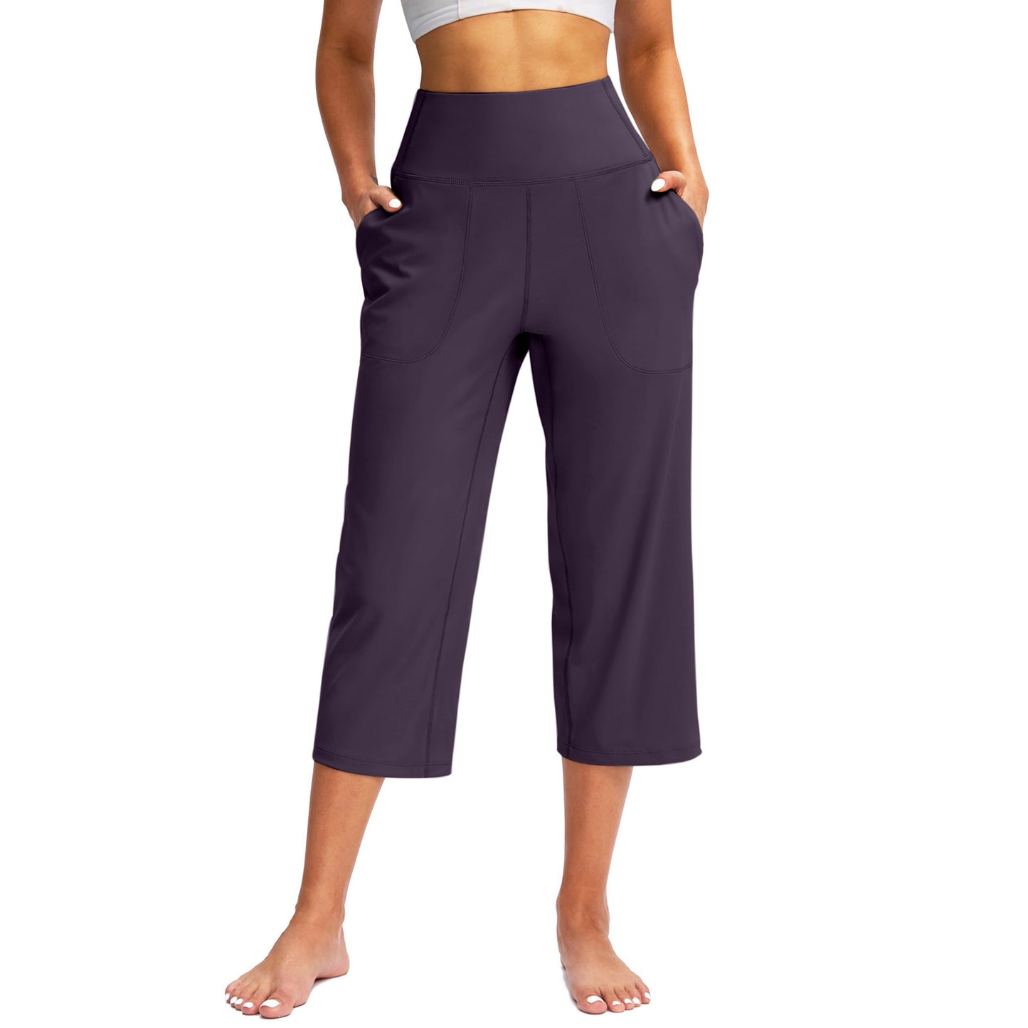 Capri Pants for Women Wide Leg Yoga Dress Cropped Pants