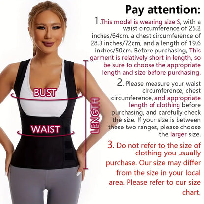 Women's Zip-Up Sauna Sweat Vest Compression Top Gym