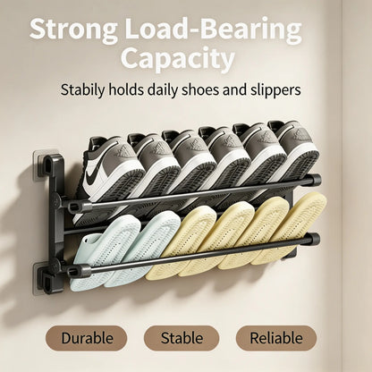 Foldable Wall-Mounted Shoe Rack 50cm Plastic Steel