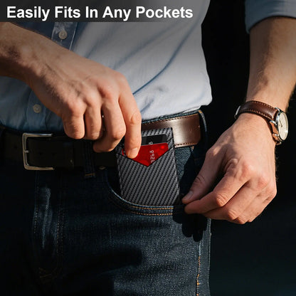 Men's RFID Pop-Up Bifold Wallet – Cash Slot, ID Window, Magnetic Closure 💳