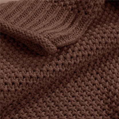 Women'S Loose Solid Color Casual Pullover Sweater