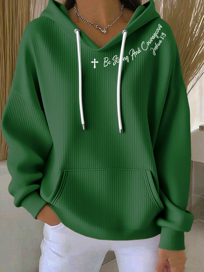 Women's Casual Faith  Textured Hoodie