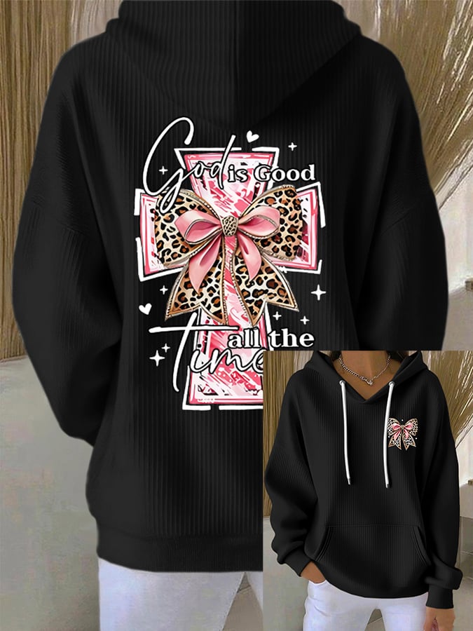 Women's God Is Good All The Time Print Casual Hoodie Sweatshirt