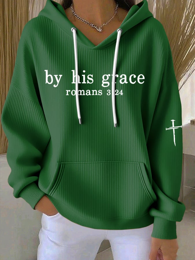 Women'S By His Grace Printed Hoodie Sweatshirt