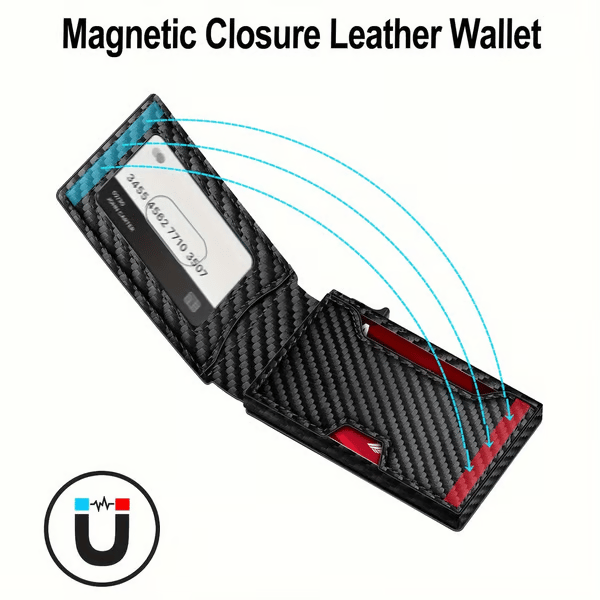 💼🔒Premium Aluminum RFID Blocking Minimalist Wallet for Men - Pop-Up Card Access, ID Window