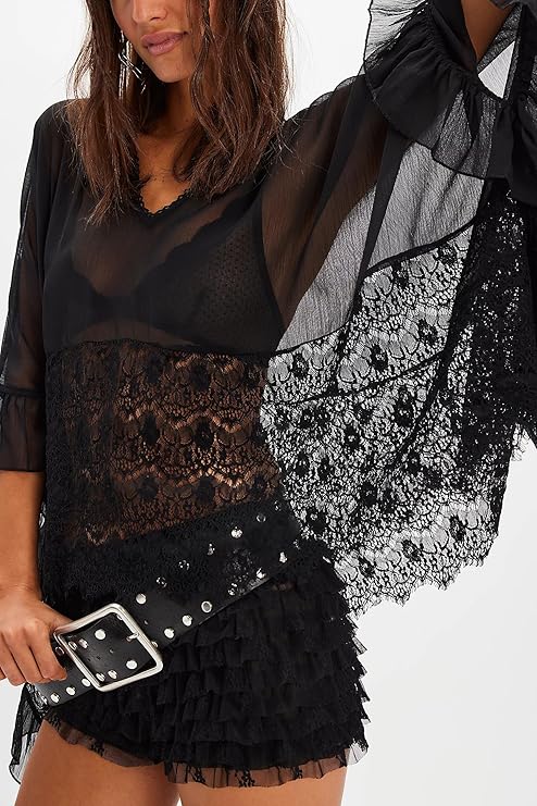 Front-Tie Ruffle Beach & Festival Top