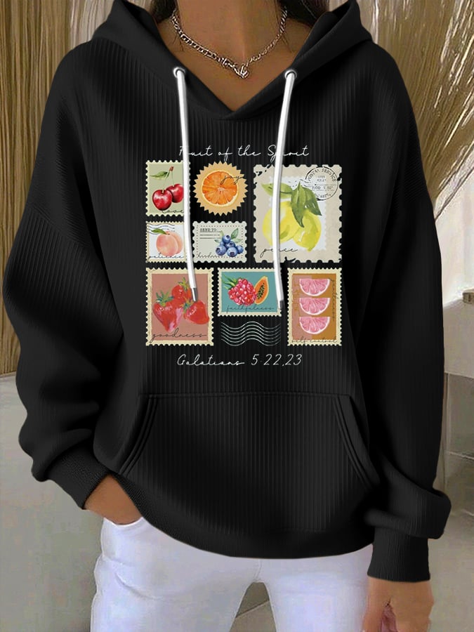 Women's Casual Faith  Textured Hoodie