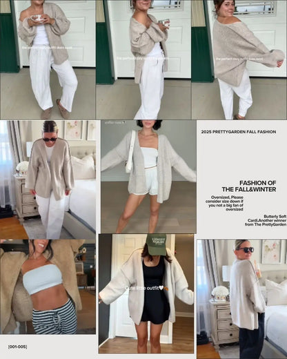 Women's Oversized Cardigan Sweater - Lightweight Knit