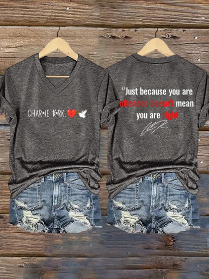 Women's Hot Spot Print V Neck T-shirt