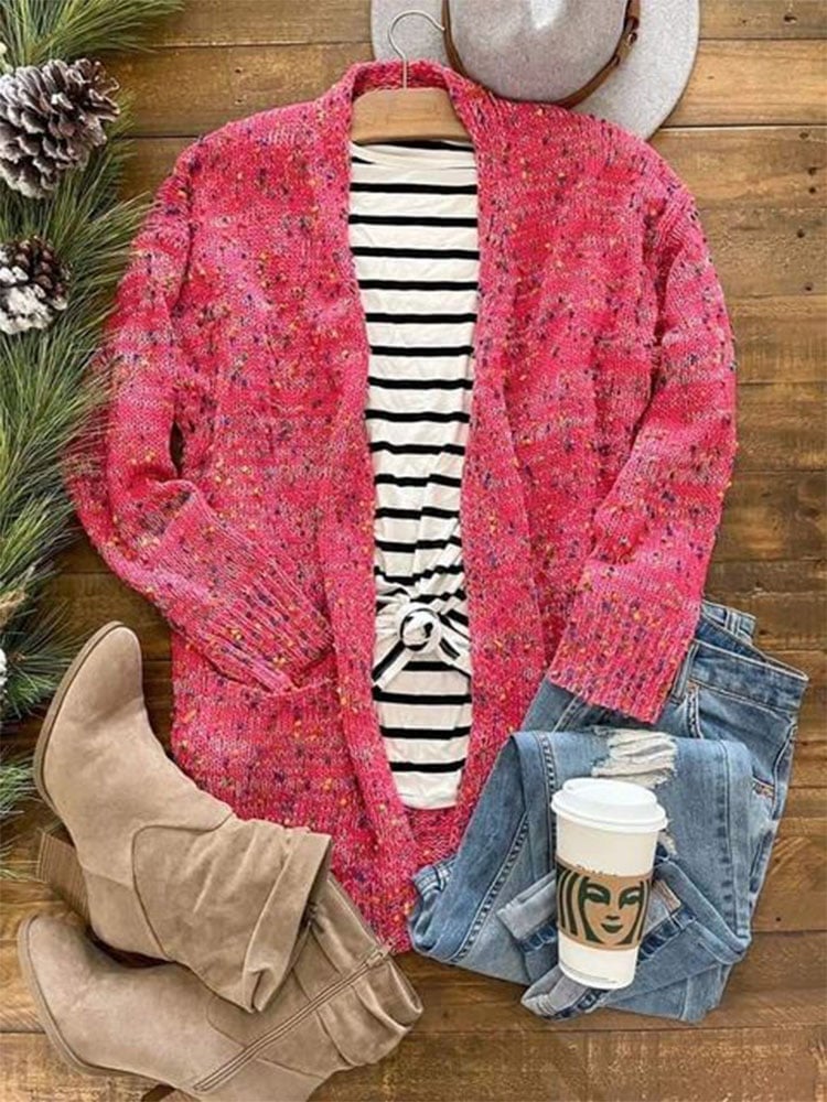 Women's Loose Knitted Pocket Sweater Cardigan