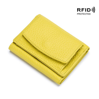 2026 New Genuine Leather RFID Blocking Card Holder Organizer Pocket Mini Wallet