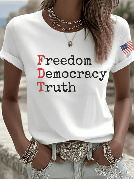 Women's Freedom Printed Short-Sleeved T-Shirt