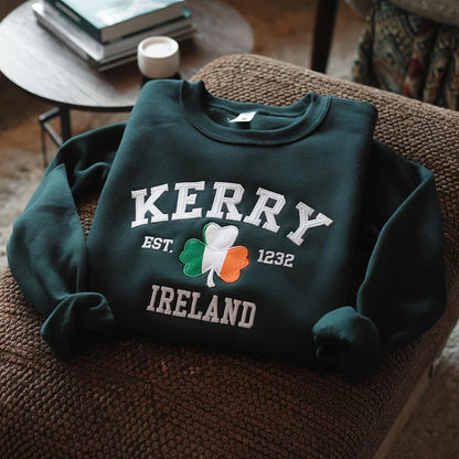 Custom Ireland City/County St Patrick's Day Embroidered Sweatshirt