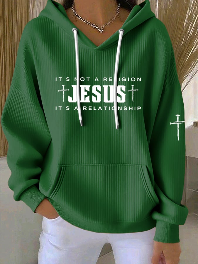 Women's Casual Faith  Textured Hoodie