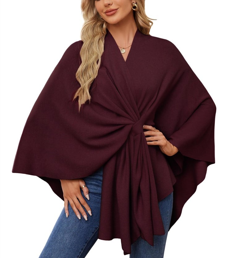 🔥Elegant Shawl Wraps Soft Open Front Poncho Sweater