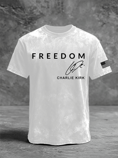 Men's Freedom Print Casual T-Shirt