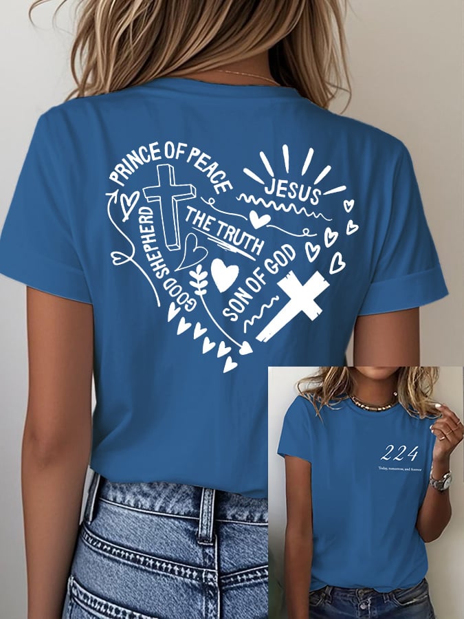 Women'S Casual Faith 224 Print Short Sleeve T-Shirt
