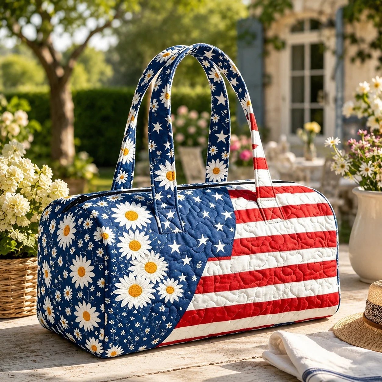 🔥HOT SALE 49% OFF🔥 Floral American Flag Travel Duffel