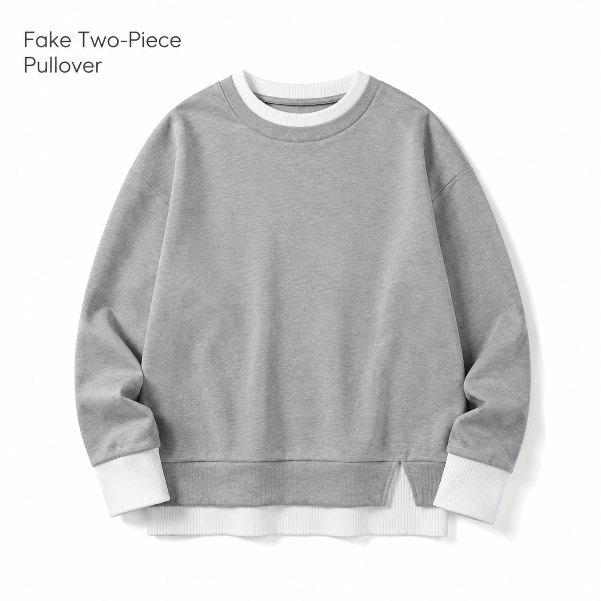 Women's Oversized Layered Sweatshirt with Drop Sleeves
