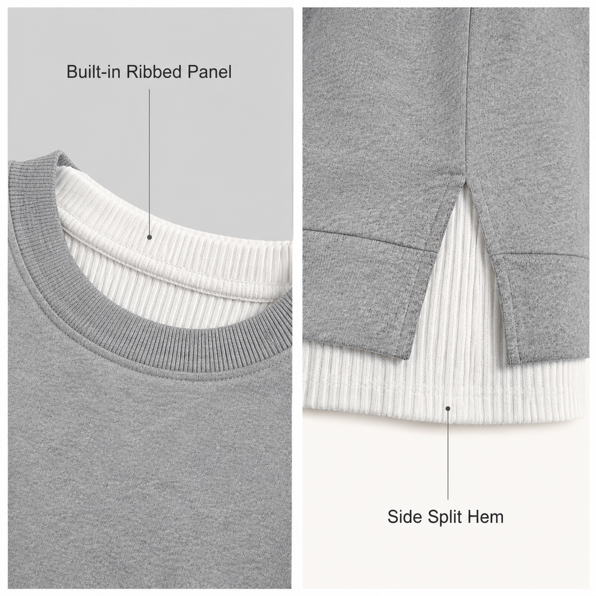 Women's Oversized Layered Sweatshirt with Drop Sleeves