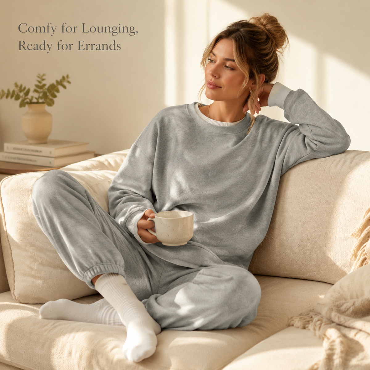 Women's Oversized Layered Sweatshirt with Drop Sleeves