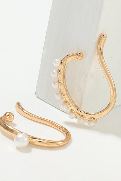 Pearl Metal Earrings