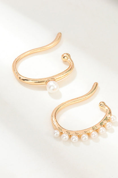 Pearl Metal Earrings