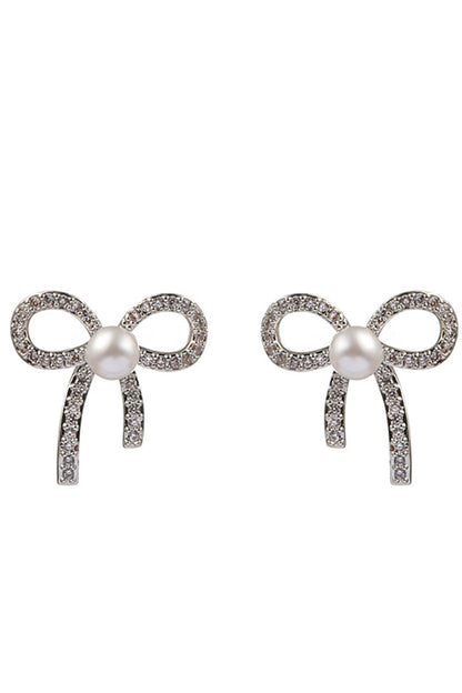 Beading Bows Pearl Earring
