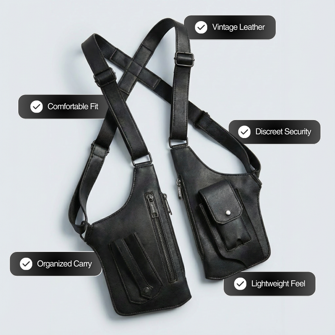 Premium Leather Adjustable Underarm Shoulder Bag for Men & Women