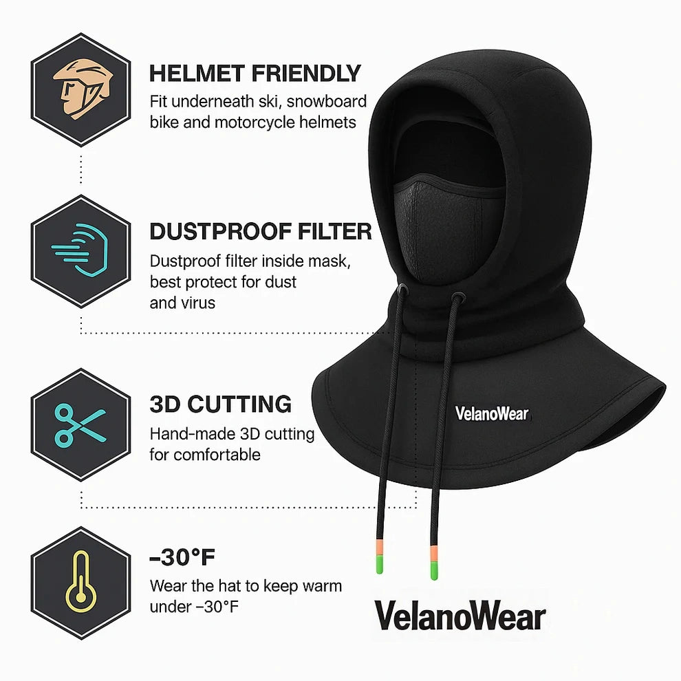 🔥BUY 2 FREE SHIPPING🔥Winter Thermal Balaclava Hood – Full Face & Neck Protection