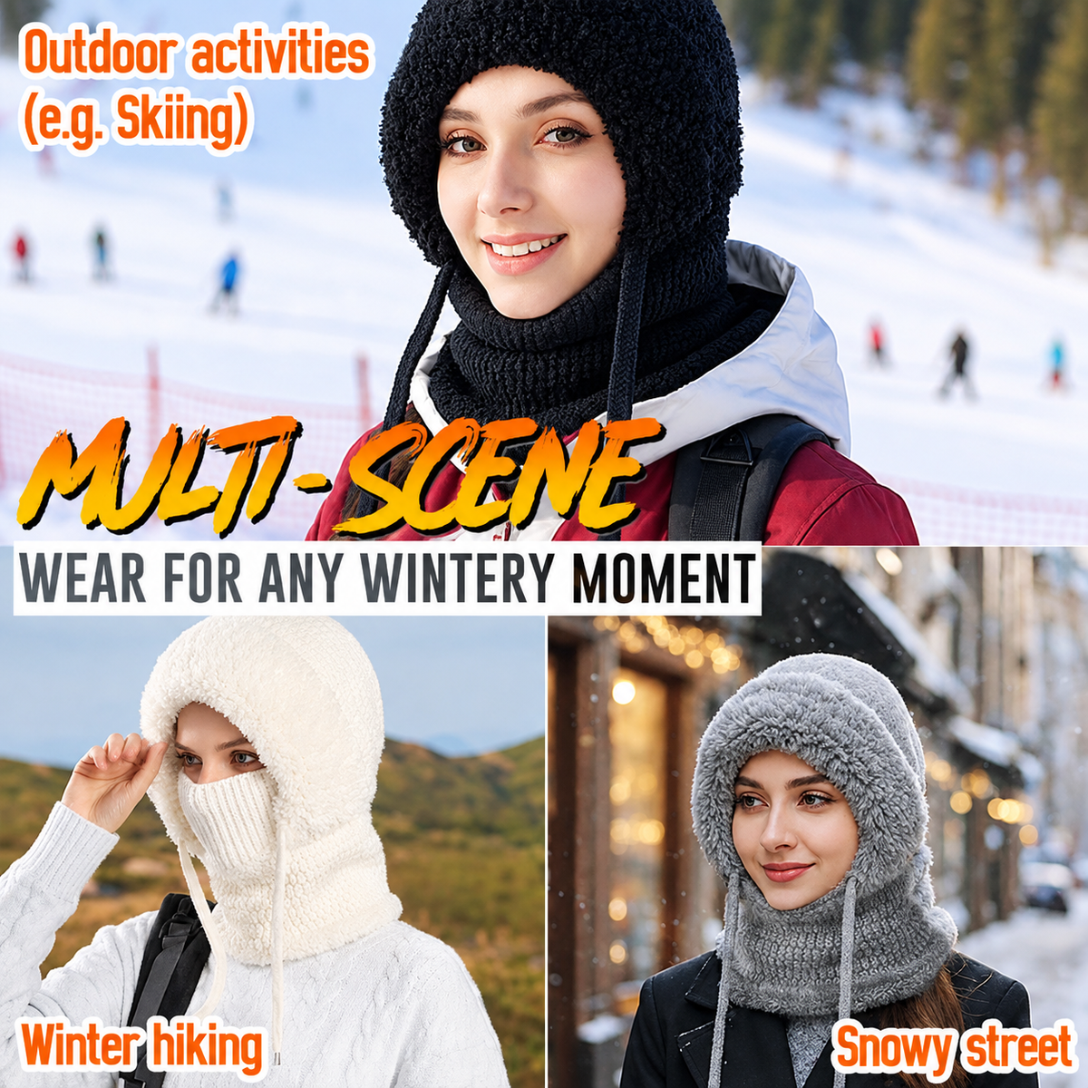 4-in-1 Full-Covering Winter Beanie Hat