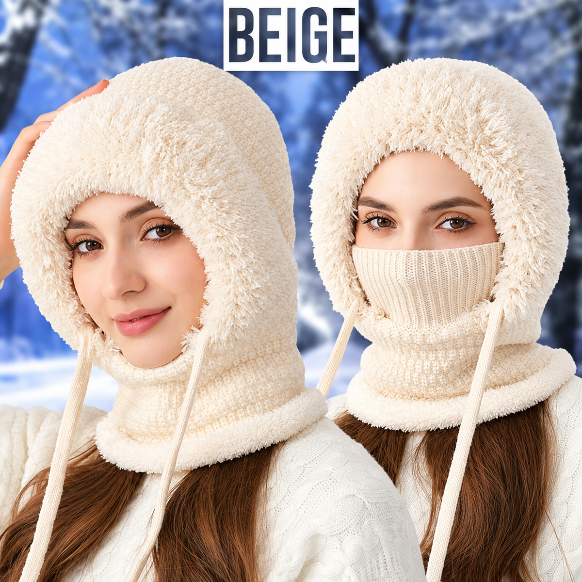 4-in-1 Full-Covering Winter Beanie Hat