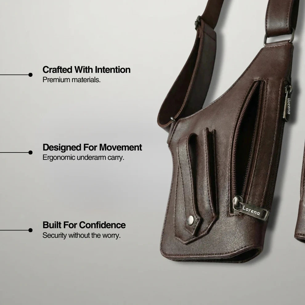 Premium Leather Adjustable Underarm Shoulder Bag for Men & Women