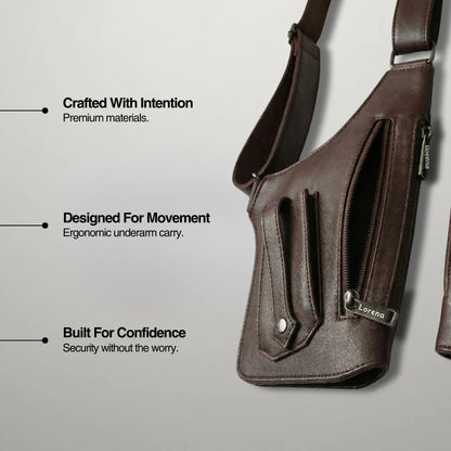 Premium Leather Adjustable Underarm Shoulder Bag for Men & Women
