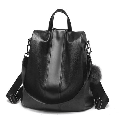 2-in-1 Anti-Theft Leather Women’s Backpack – Convertible Women’s Handbag