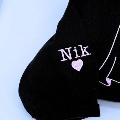 Personalized Ghost Heart Hands T-Shirt, Sweatshirt, Hoodie, Embroidered Couple Gift for Halloween