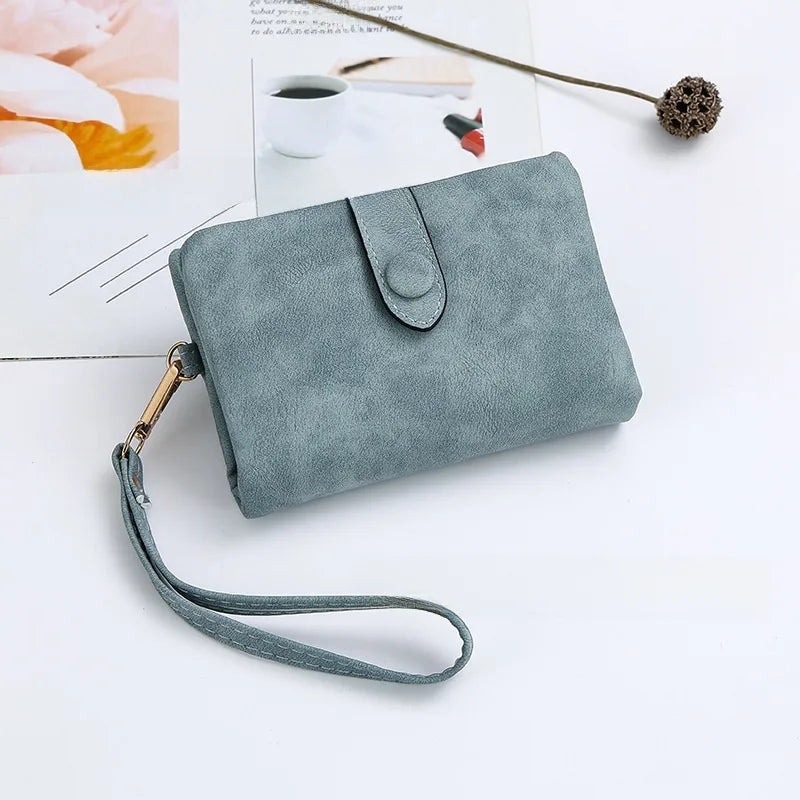 Women's RFID Tri-Fold Wallet with Card Slots & Zip Coin Pocket