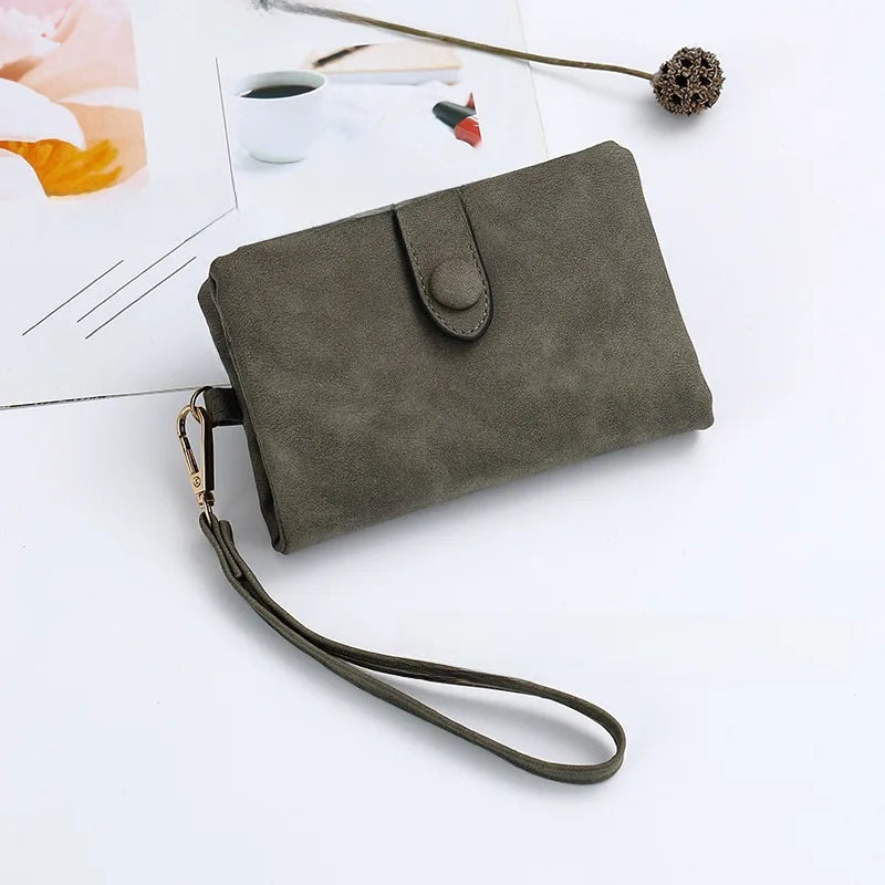 Women's RFID Tri-Fold Wallet with Card Slots & Zip Coin Pocket