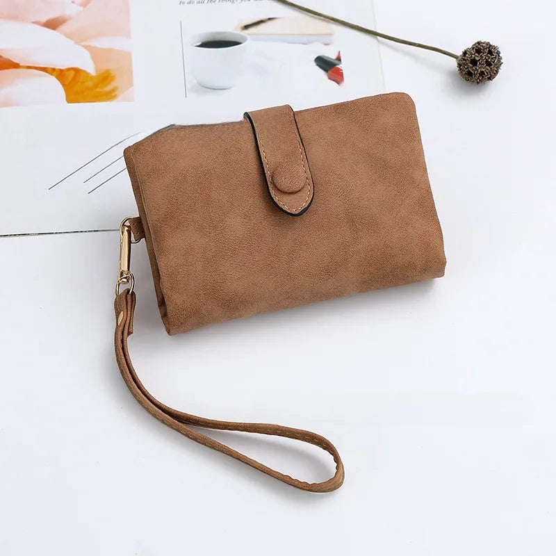Women's RFID Tri-Fold Wallet with Card Slots & Zip Coin Pocket