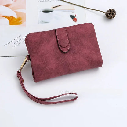 Women's RFID Tri-Fold Wallet with Card Slots & Zip Coin Pocket