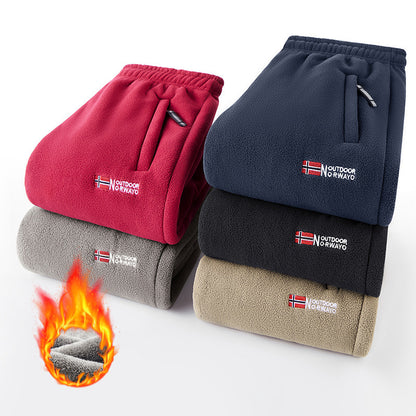 Arctic Fleece Sweatpants — Unisex Fleece-Lined Cuffed Joggers, Loose-Fit Straight-Leg Casual Pants for Fall & Winter