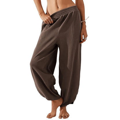 Women's Wide Leg Palazzo Pants with Pockets — High Waisted Elastic Waist Casual Lounge Trousers, XS-XXL